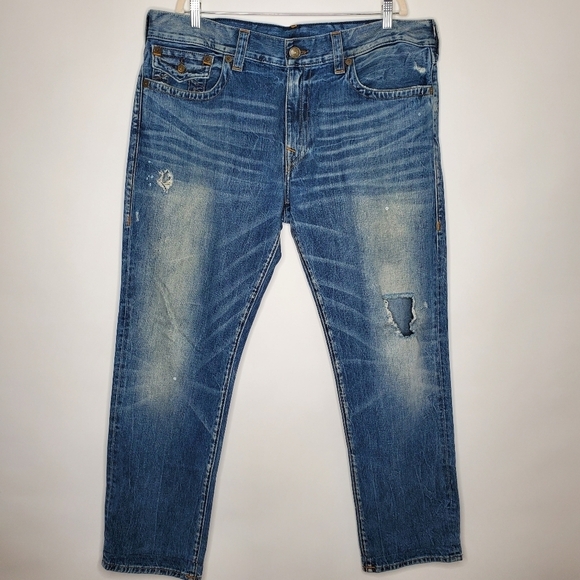 True Religion Geno Relaxed Slim Jeans Men's Size 40 Button Flap Back Pockets - Picture 16 of 16